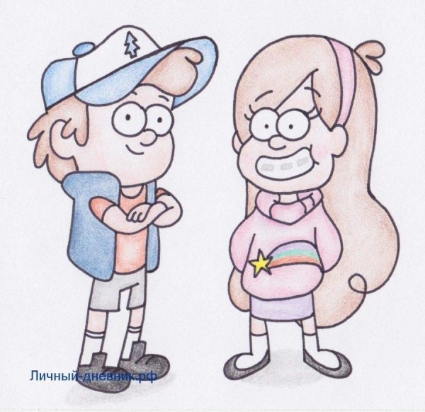 Гравити Фолз Мейбл и Пухля срисовать