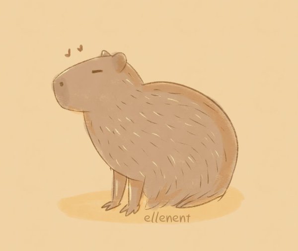 Капибара Чиби арт
