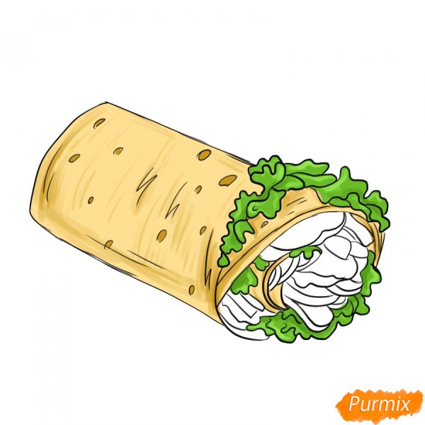 Шаурма картина графическая