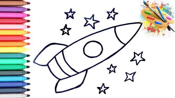 Ракета картинка раскраска