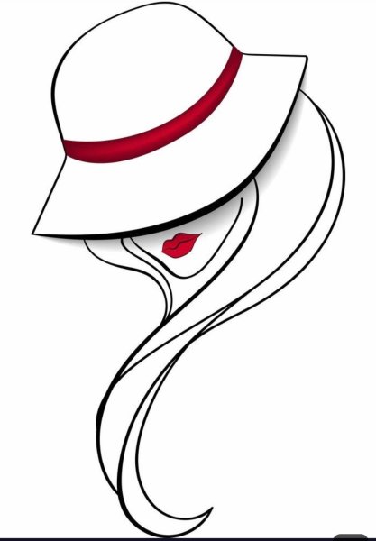 Девушка в шляпе карандашом