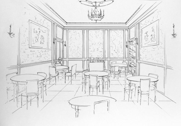 Эскиз интерьера детского кафе