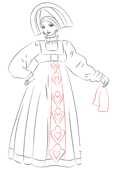 Эскиз народного праздничного костюма