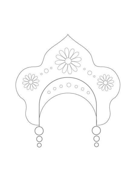 Кокошник раскраска