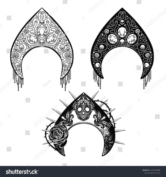 Кокошник эскиз карандашом