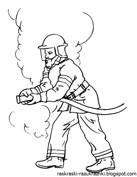 Раскраска пожарный
