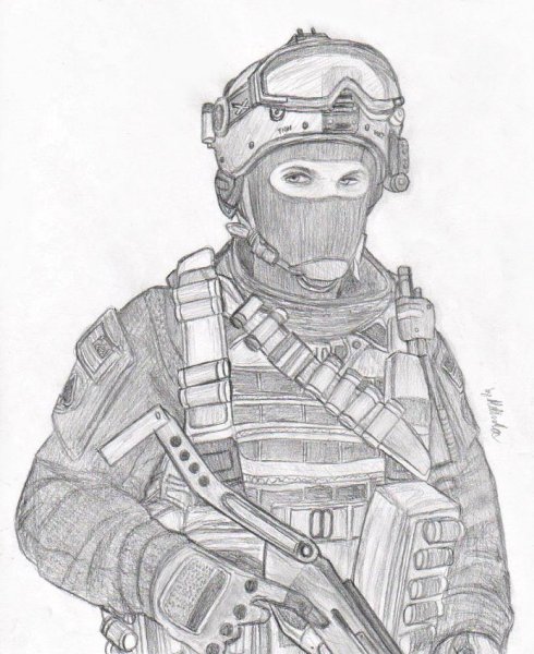 Рисунок Гоуста из Call of Duty