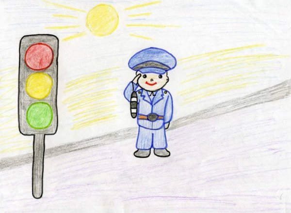 Детский рисунок полицейского