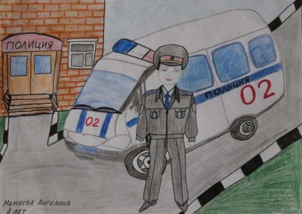 Детский рисунок полицейского