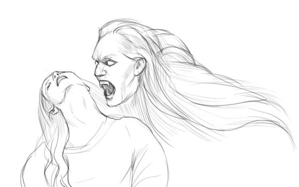 Вампир рисунок карандашом