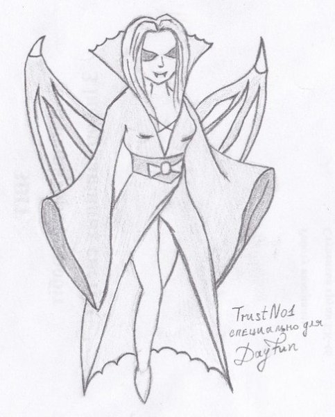 Рисунок вампира легко