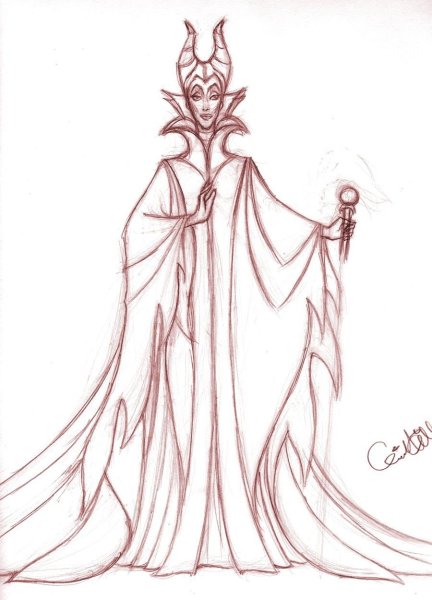 Малефисента костюм рисунок