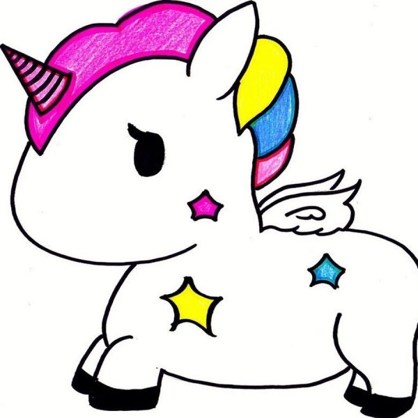 Единорог рисунок для срисовки лёгкие