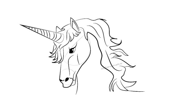 Единорог рисунок карандашом