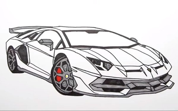 Ламборгини рисунок карандашом для срисовки