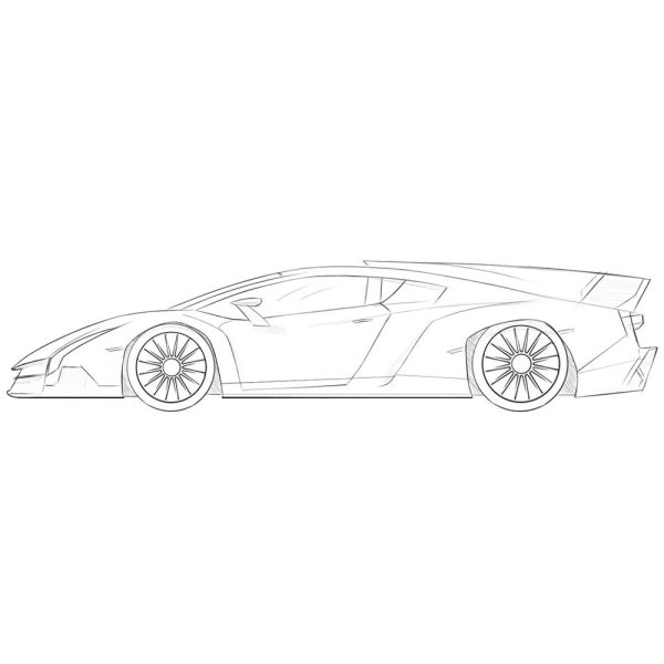 Lamborghini сбоку рисунок