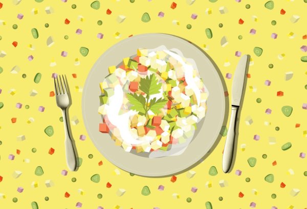 Тарелка с едой мультяшный