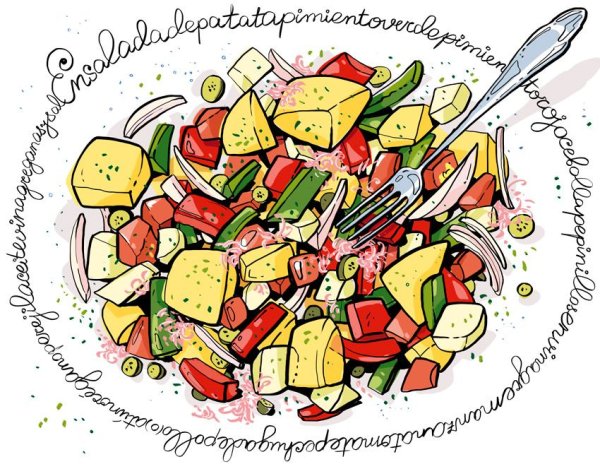 Салат раскраска для детей