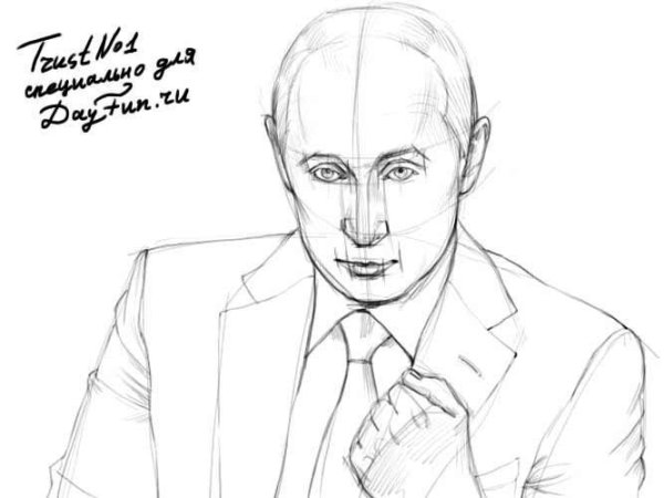 Рисунок Путина карандашом