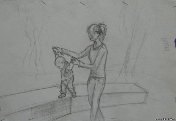 Срисовки карандашом сюжет