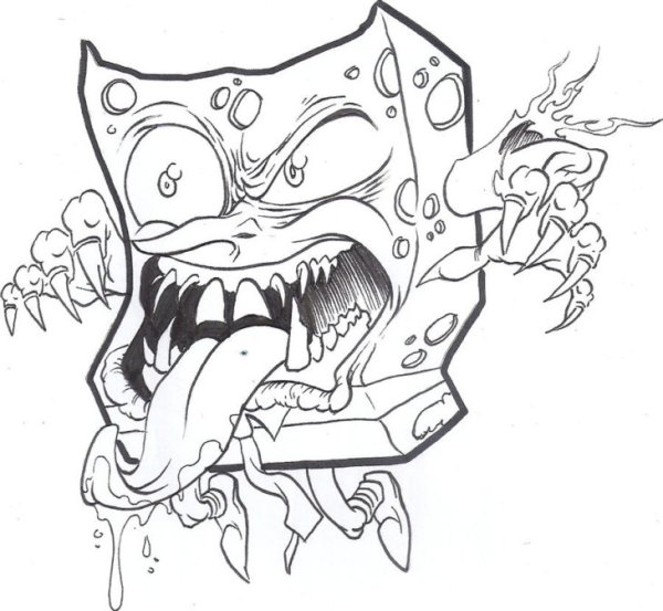 Монстр рисунок карандашом для детей