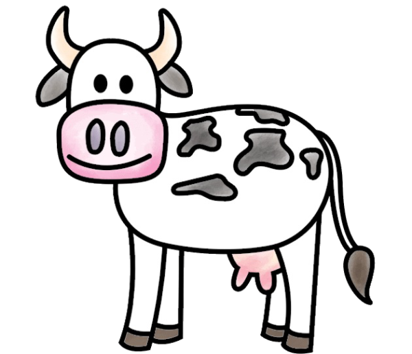 Лёгкие рисунки коровы