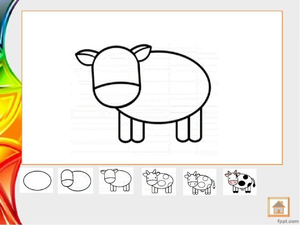 Теленок рисунок карандашом