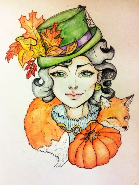 Детские рисунки осень