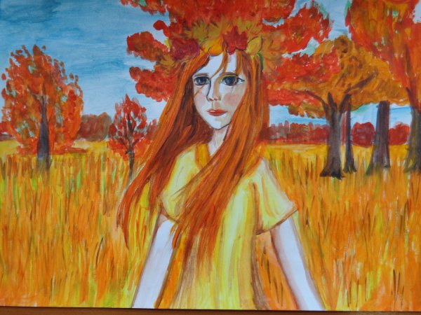 Профиль девушки осени