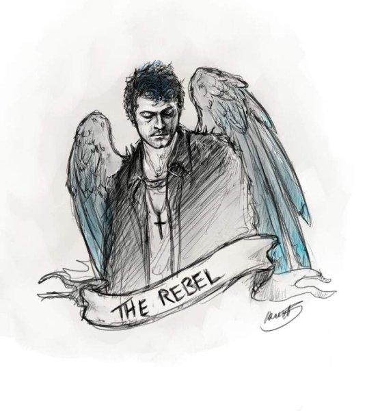 Кастиэль сверхъестественное нарисованный