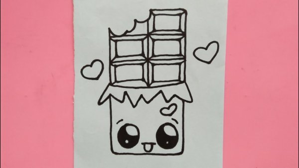 Рисунок шоколадки для срисовки