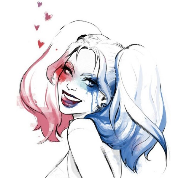 Харли Квинн рисунок легкий