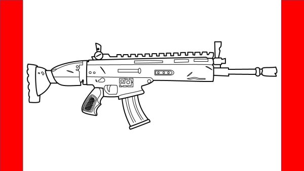 Автомат Калашникова раскраска