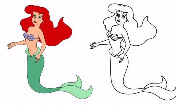 Русалка рисунок легкий для срисовки