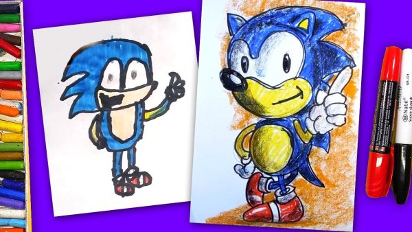 Детские рисунки Соника