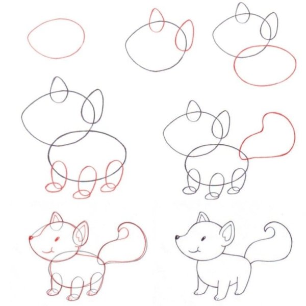 Простые поэтапные рисунки для детей