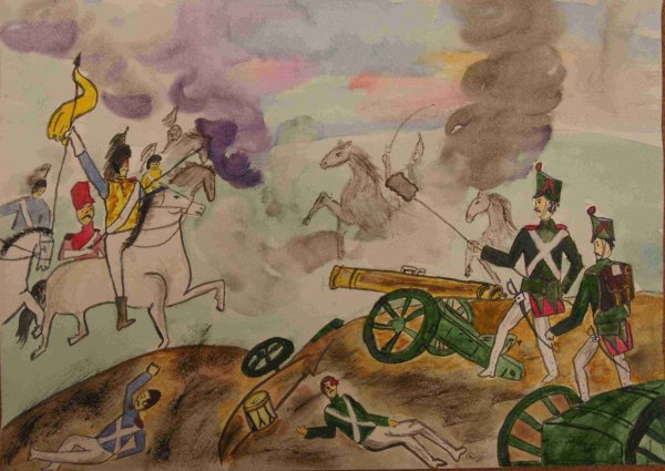 Детские рисунки Бородинское сражение 1812 года