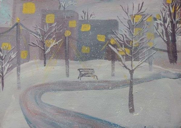 Первый снег рисунок