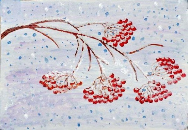 Рисунок на тему зимний лес