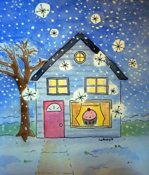 Детские рисунки на тему метель