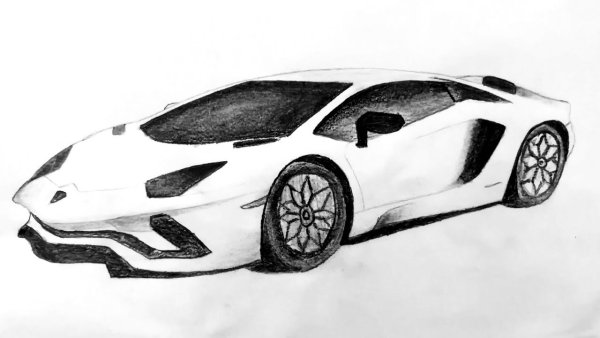 Нарисовать Ламборджини авентадор карандашом