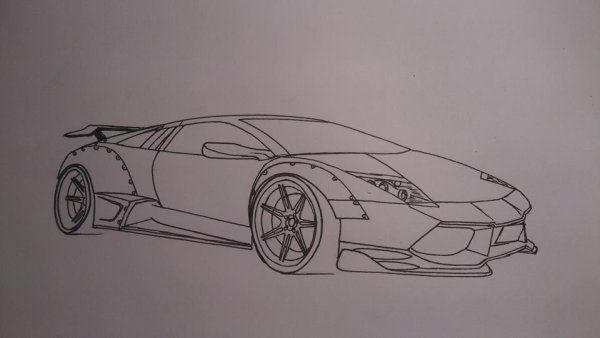 Рисунки карандашом машины Ламборджини