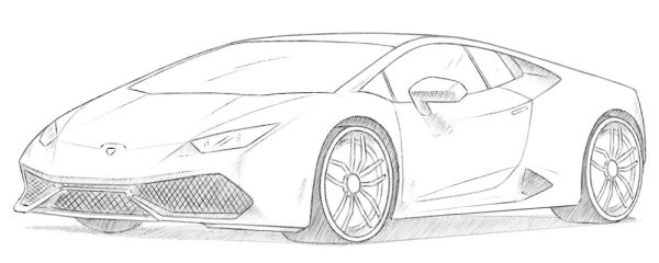 Поэтапное рисование Ламборгини