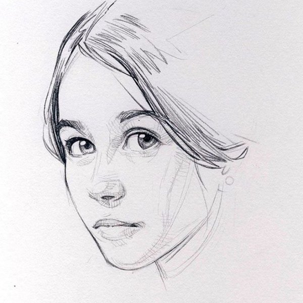 Портрет азиата карандашом