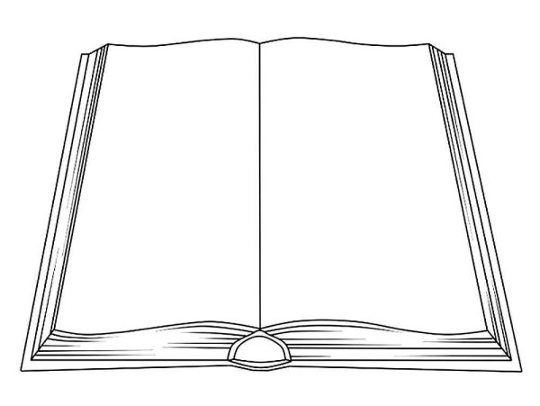 Рисунок раскрытой книги карандашом