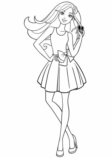 Раскраска девушка в полный рост