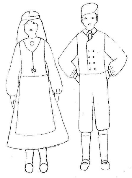 Башкирский национальный костюм башкир раскраска