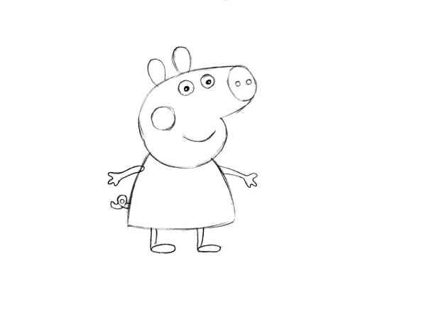 Рисовать свинку Пеппу карандашом