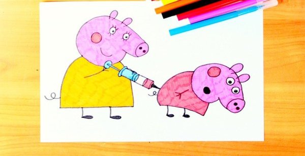Свинка Пеппа срисовать