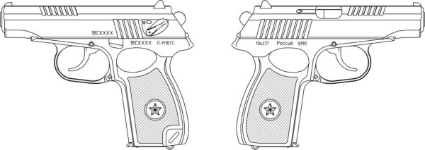 Чертёж пистолета Colt 1911
